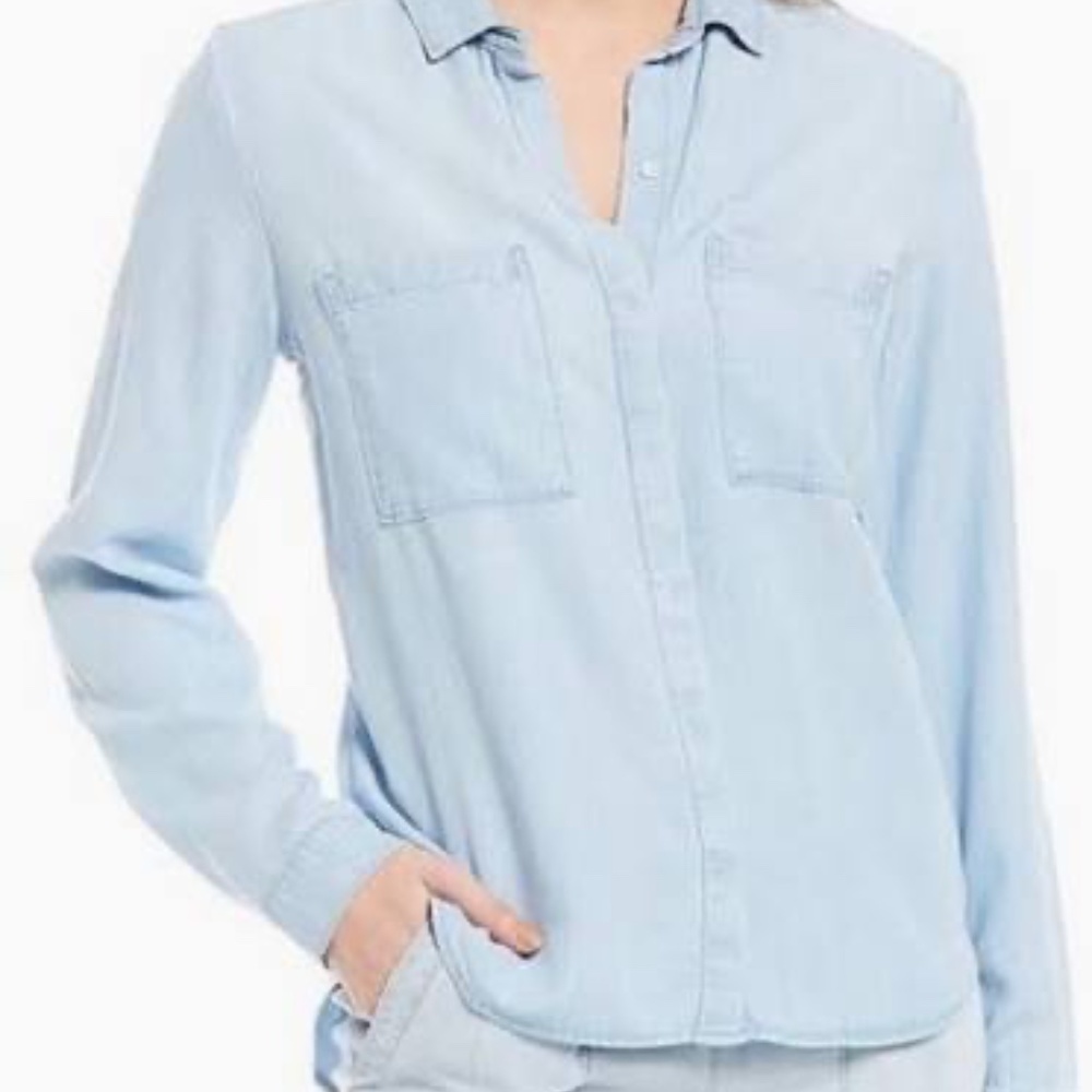 cloth & stone Light Blue Button-Down Pocket Shirt